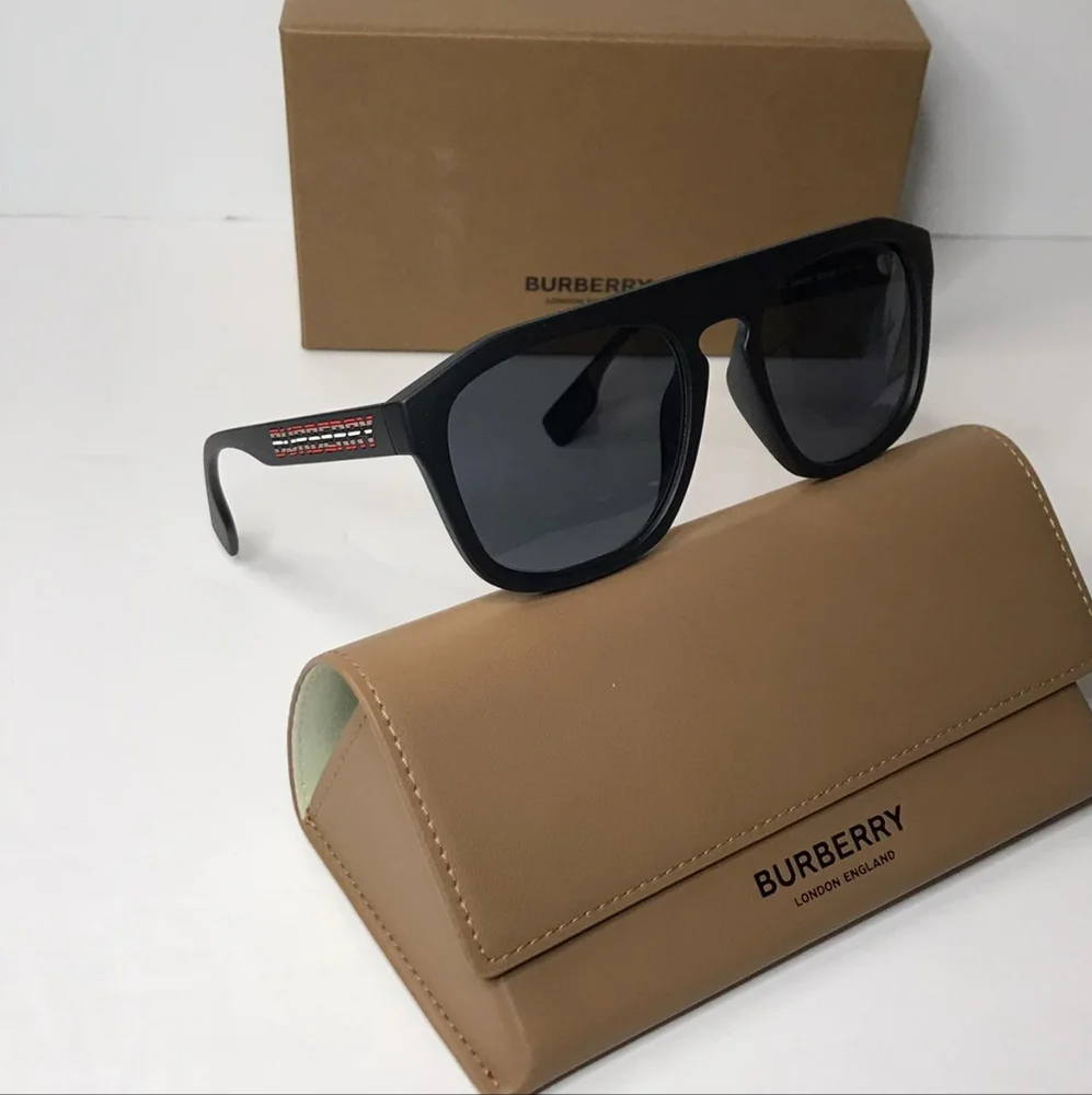 💯 BE 4396U Authentic New BURBERRYWren Polarized Dark Grey Browline Men's